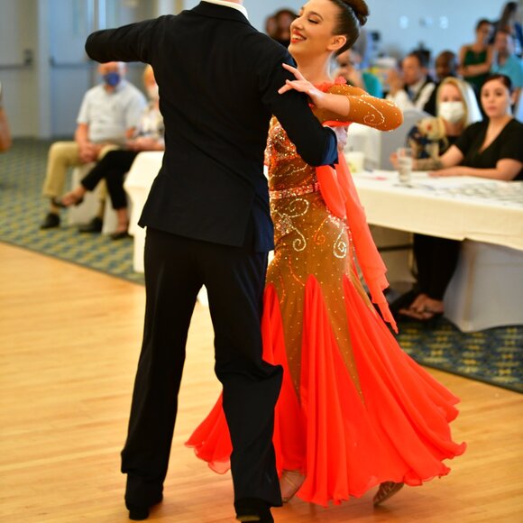 Orange Blossom - Ballroom Smooth Gown Nude & Orange by Dore Designs - Picture 12 of 16